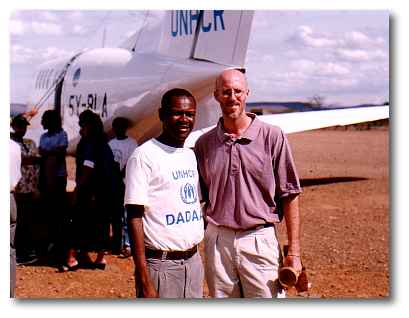 Last picture with Daniel in front of the 12-seater UNHCR plane on the gravel airstrip.