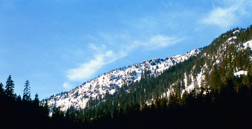 West of Seattle, the Cascade mountains.